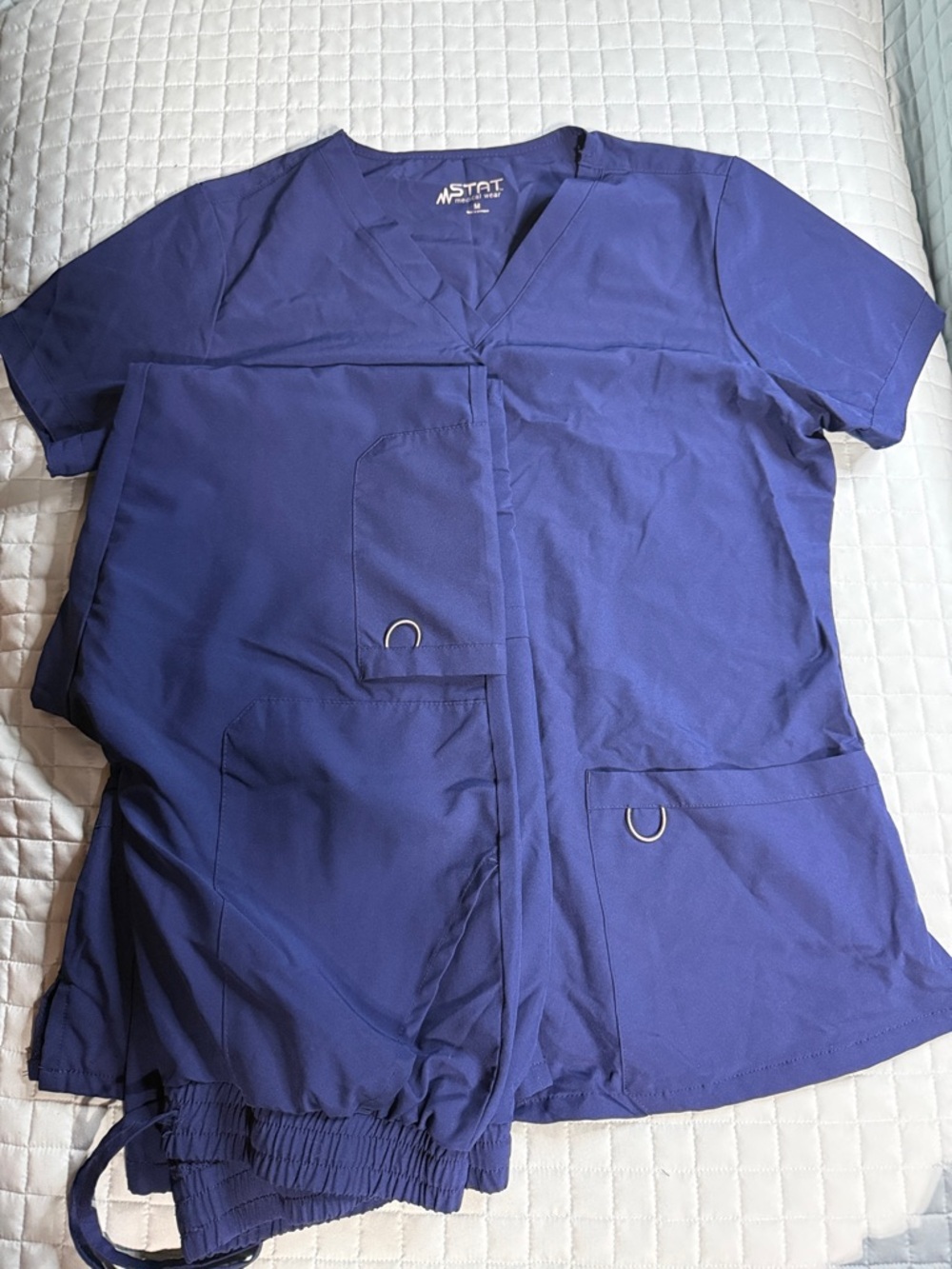 STAT Medical Wear Navy Blue Scrub Set. EUC - size M